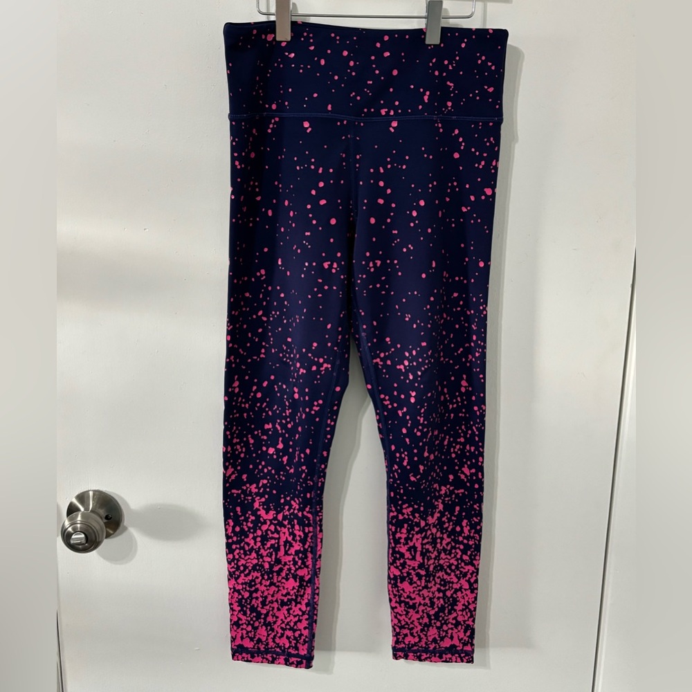 ZYIA Navy and Pink Splatter Leggings